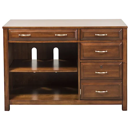 Computer Credenza with Shelves and Drawers